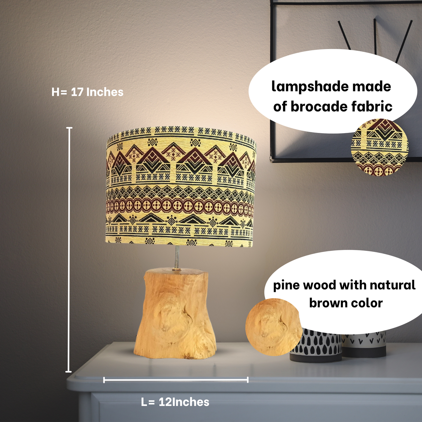 Rustic Table Lamp; home decor ; handmade gift L4 94