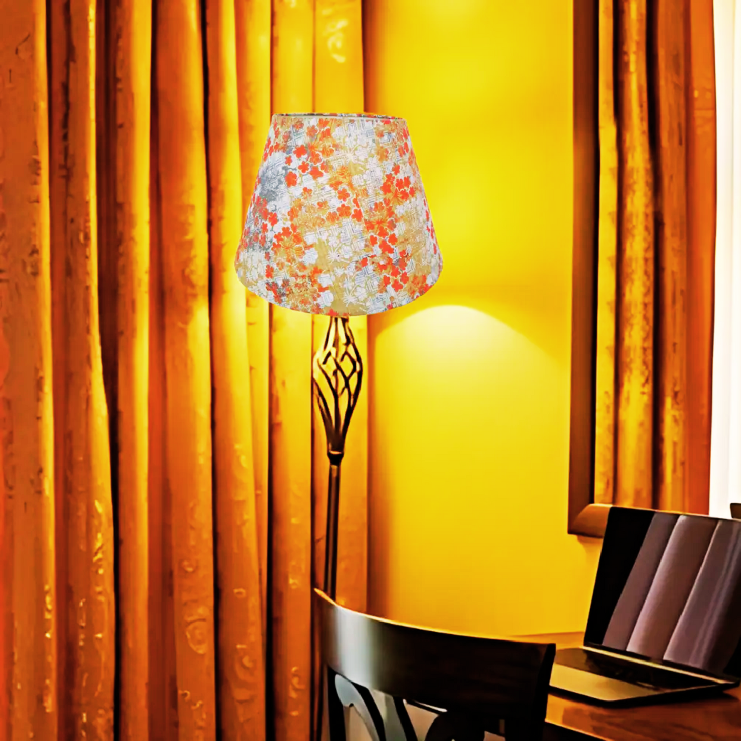 CD163 ; Bell Lamp Shade; Handmade Lamp Shades, Lamp shade for table lamp; Vintage Lamp Shade; Fabric lamp Shade.