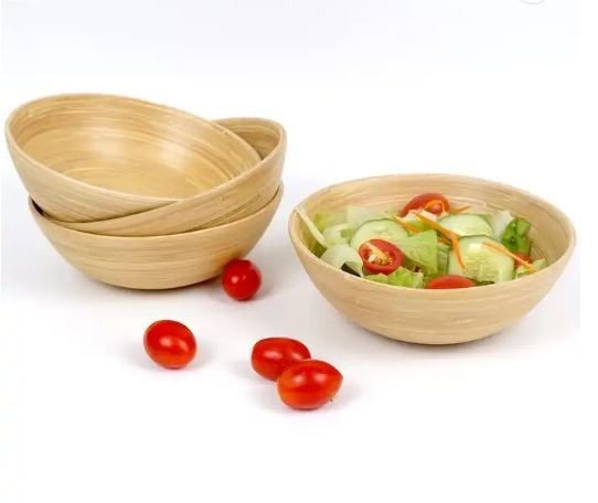 CT02-Lightweight  Bamboo Popcorn Bowl, Bamboo Salat Bowl,