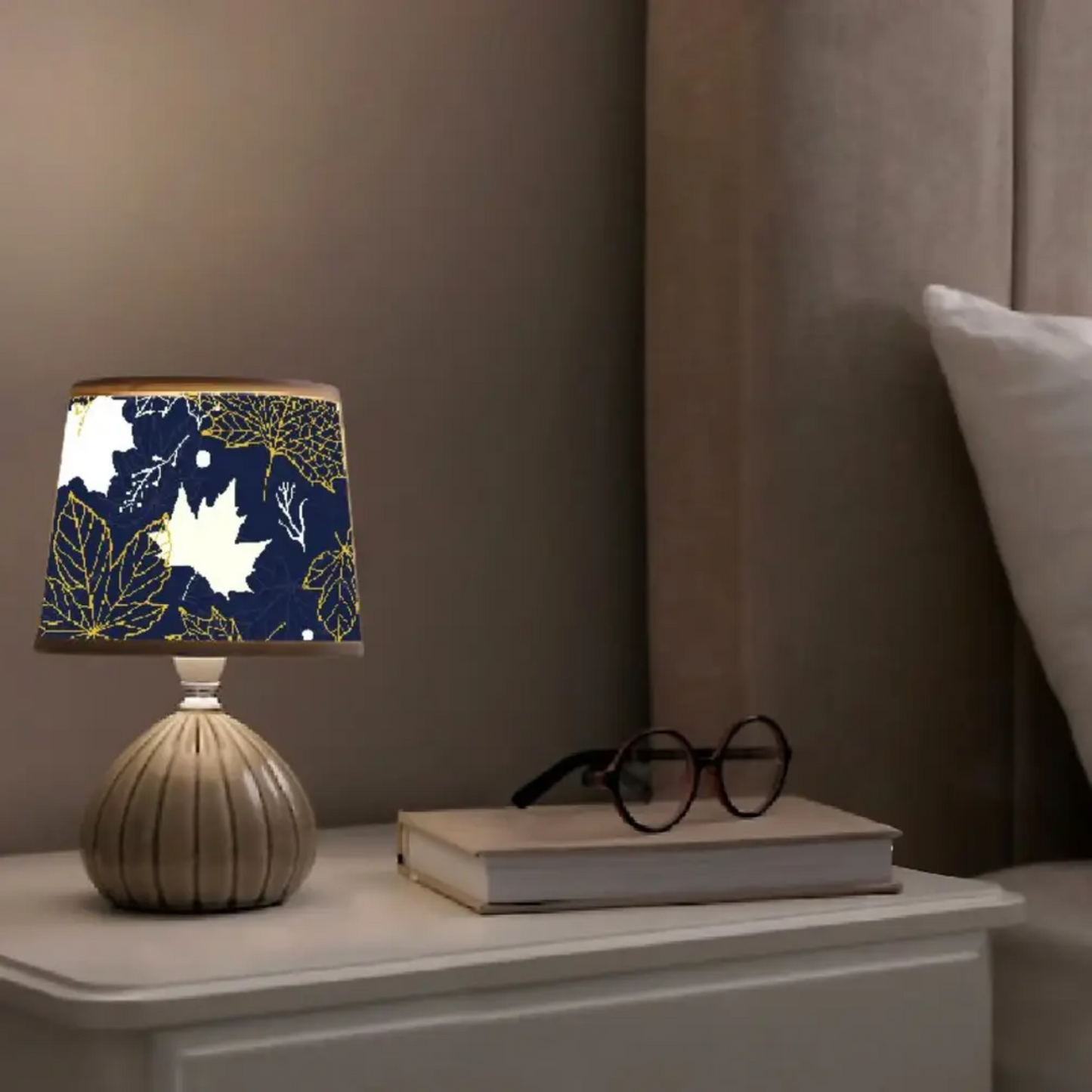 CD13-L6- handmade Lamp shade, Pendant light lamp shade, Drum style, " Maple leaves" printing