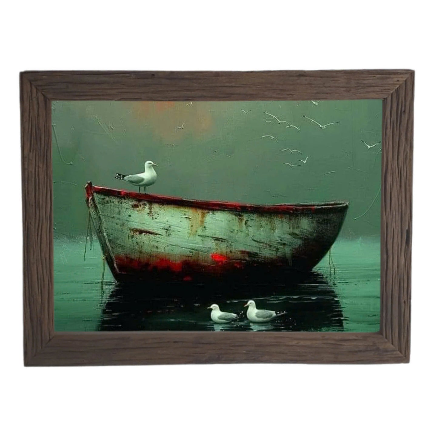 Canvas painting; Canvas painting of bird; Wood Picture Frame ;  TRI115; Hanging Picture Frame.