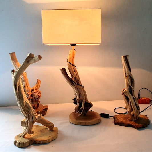 The wooden table lamp; desk lamp ; handmade lamp ; rustic Lamp - DB004/HH