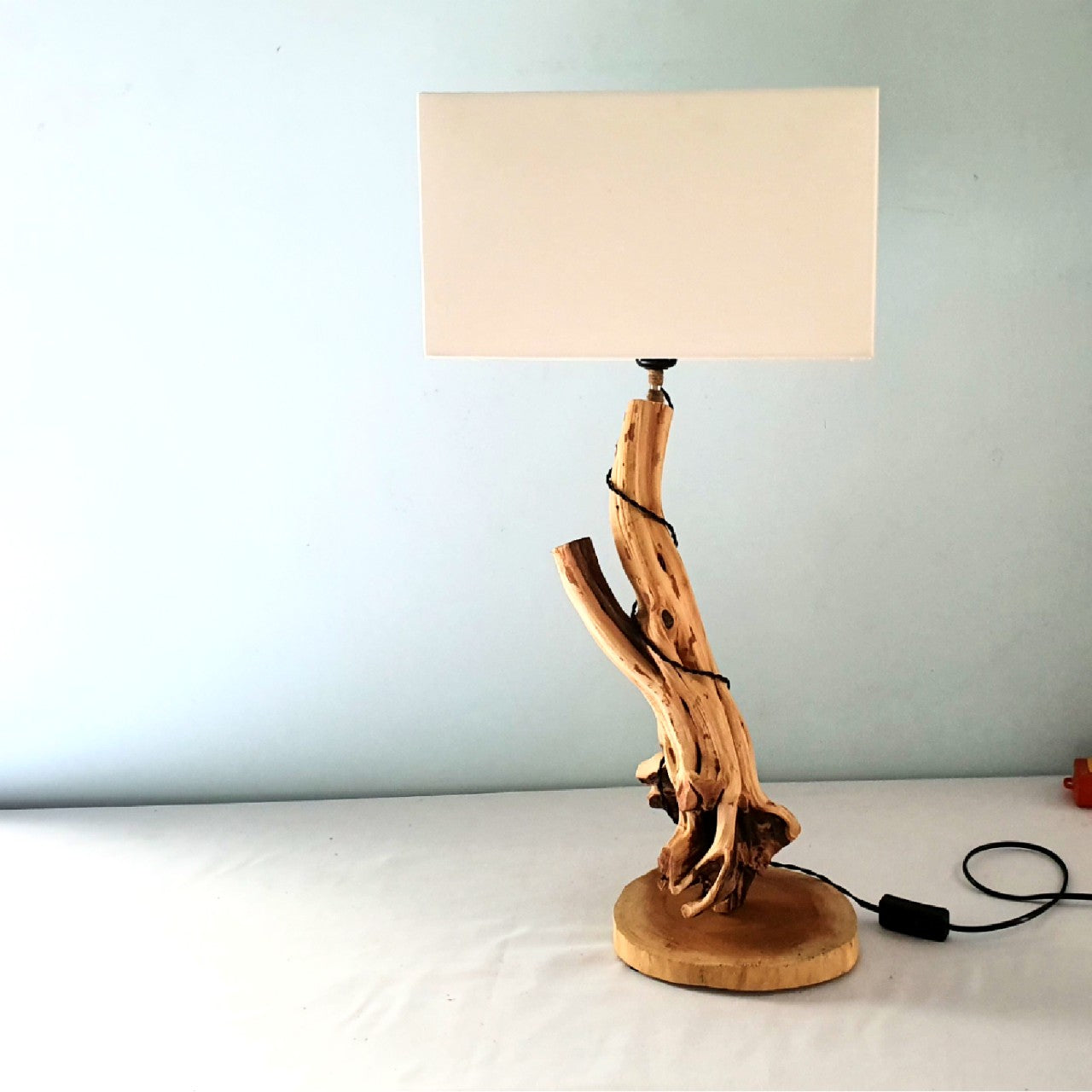 The wooden table lamp; desk lamp ; handmade lamp ; rustic Lamp - DB004/HH